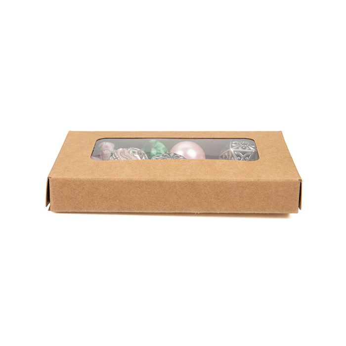 Scatole kraft con finestra 5,4x1,3x9,2 cm (25 pezzi) [WKRG288]