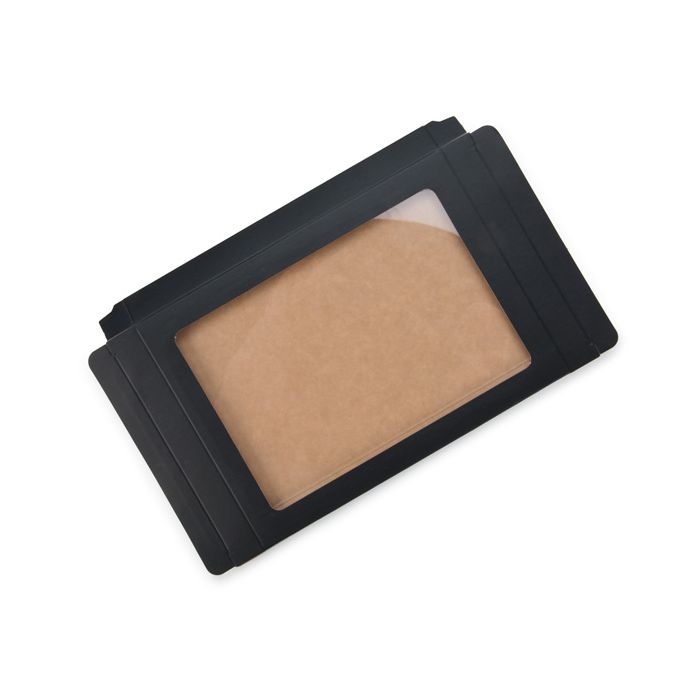 Scatoline in carta kraft Nero opaco 13,7x1,5x18,7cm con finestra (25 pezzi) [WMBG1]