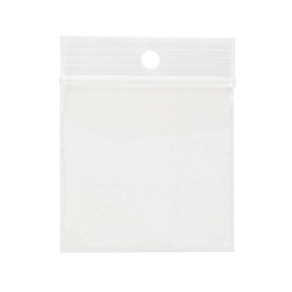 Sacchetto trasparente con chiusura a pressione e foro 5x5cm PP 75 microns (100 pezzi) [Z3R22]