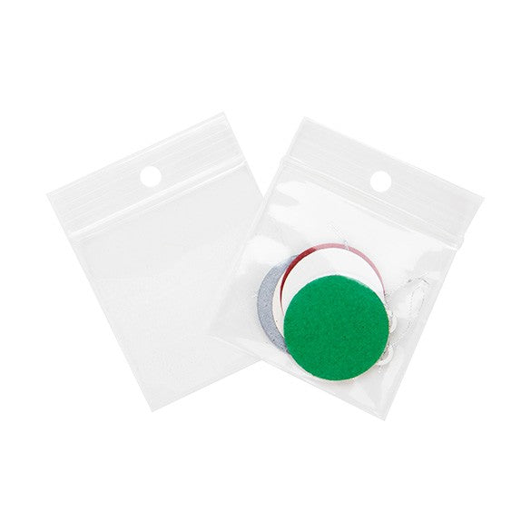 Sacchetto trasparente con chiusura a pressione e foro 5x5cm PP 75 microns (100 pezzi) [Z3R22]