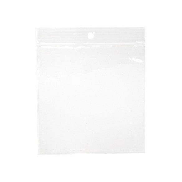 Sacchetto trasparente con chiusura a pressione e foro 10x10cm PP 75 microns (100 pezzi) [Z3R44]
