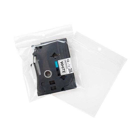 Sacchetto trasparente con chiusura a pressione e foro 10x10cm PP 75 microns (100 pezzi) [Z3R44]