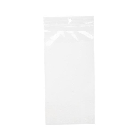 Sacchetto trasparente con chiusura a pressione e foro 12.5x20.5cm PP 75 microns (100 pezzi) [Z3R48]