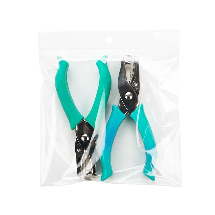 Sacchetto trasparente con chiusura a pressione e foro 15x15cm PP 75 microns (100 pezzi) [Z3R66]