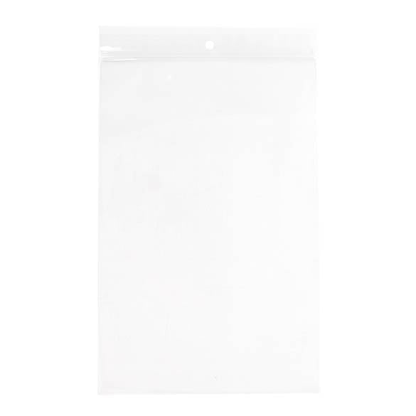 Sacchetto trasparente con chiusura a pressione e foro 15x23cm PP 75 microns (100 pezzi) [Z3R69]