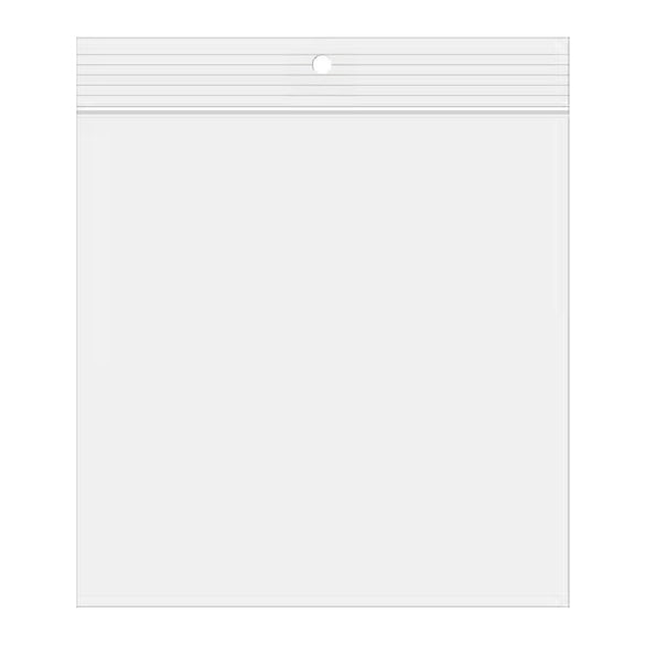 Sacchetto trasparente con chiusura a pressione e foro 33x33cm PP 100 microns (100 pezzi) [Z4R1313]