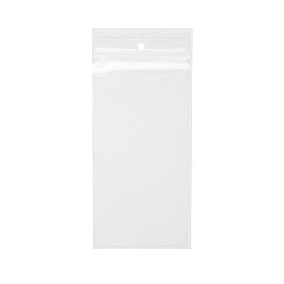 Sacchetto trasparente con chiusura a pressione e foro 7.5x15cm PP 100 microns (100 pezzi) [Z4R36]