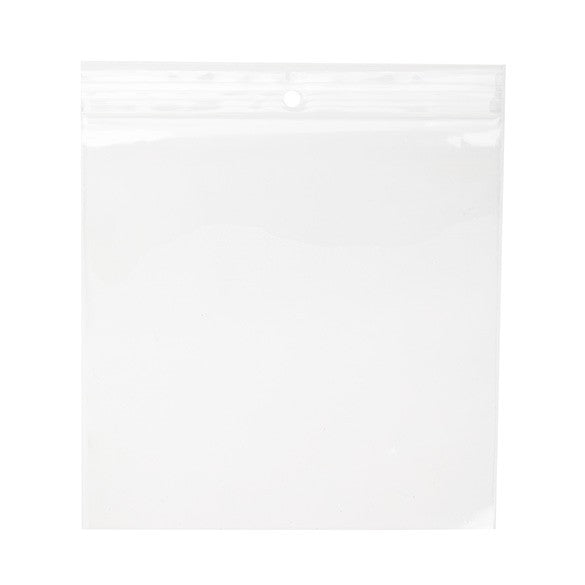 Sacchetto trasparente con chiusura a pressione e foro 15x15cm PP 100 microns (100 pezzi) [Z4R66]