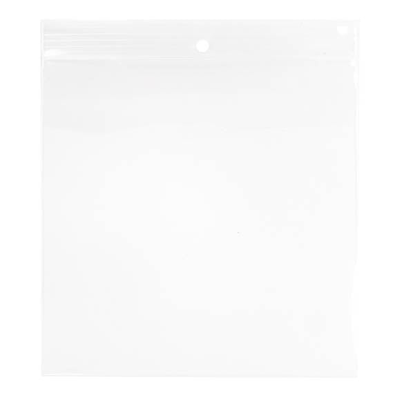 Sacchetto trasparente con chiusura a pressione e foro 15x15cm PP 100 microns (100 pezzi) [Z4R66]