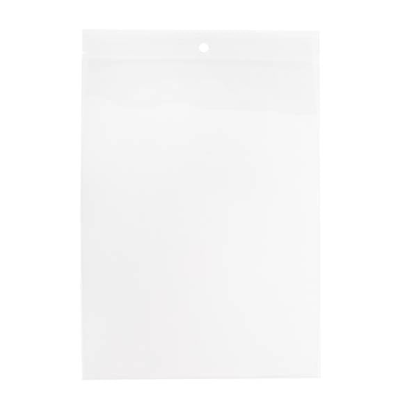 Sacchetto trasparente con chiusura a pressione e foro 15x20.5cm PP 100 microns (100 pezzi) [Z4R68]