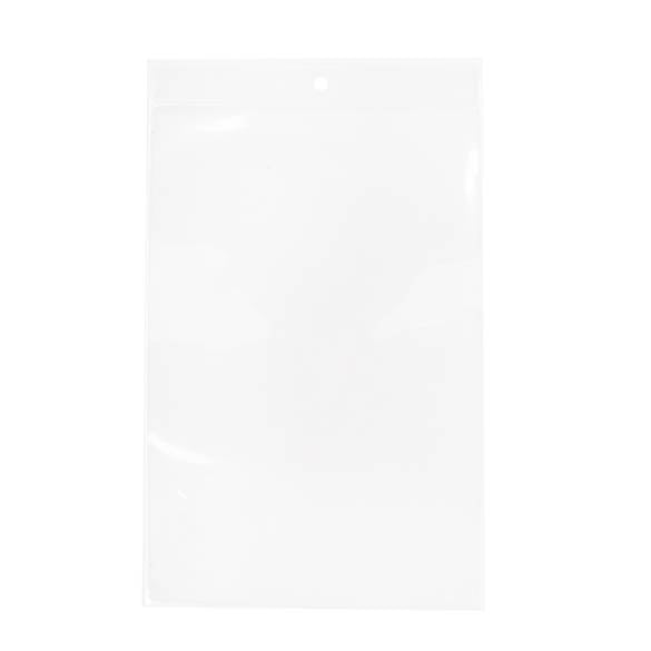 Sacchetto trasparente con chiusura a pressione e foro 15x23cm PP 100 microns (100 pezzi) [Z4R69]