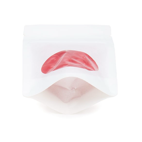 Buste doypack Kraft Bianco con finestra ovale 7.9x5.1x13cm | 28 grammi (100 pezzi) [ZBGO1WK]