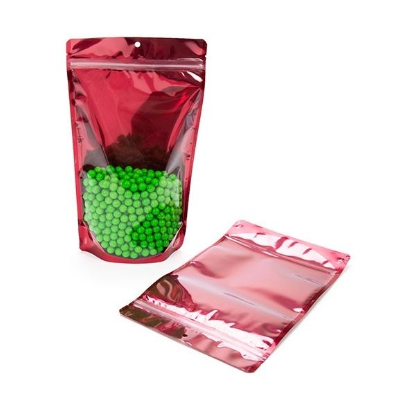 Stand Up Pouches Transparent/Fuchsia 17.1x8.9x28.6cm | 340 grams