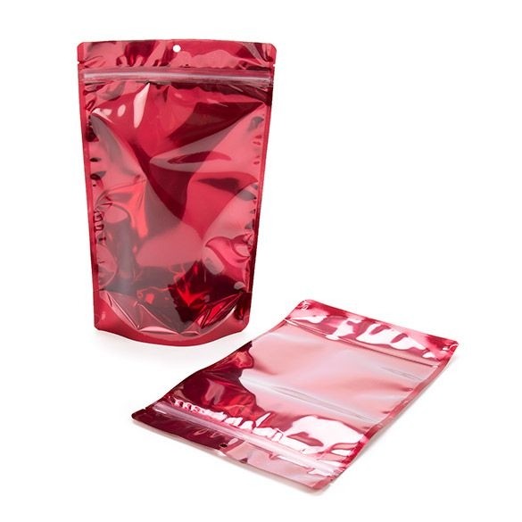 Buste doypack trasparenti/rosso 17.1x8.9x28.6cm | 340 grammi (100 pezzi) [ZBGB4RD]