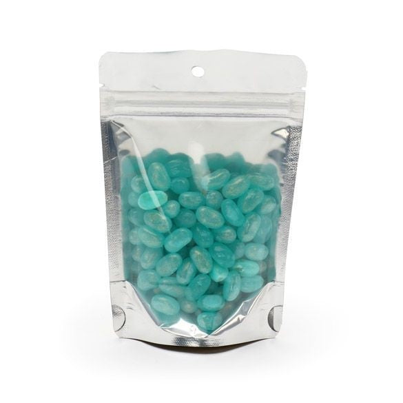 Buste doypack trasparenti/oro 10x6x15cm | 57 grammi con foro (100 pezzi) [ZBGG2H]