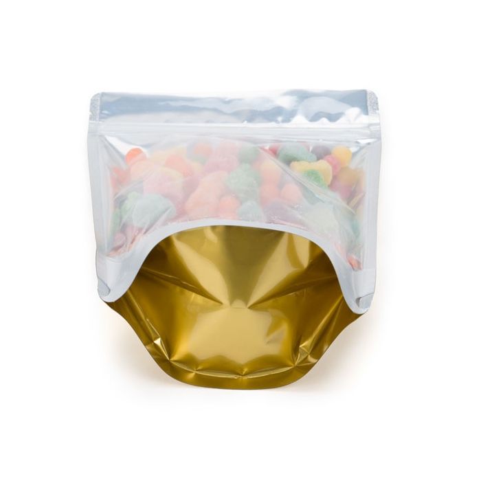 Buste doypack trasparenti/oro 15x9x23.2cm | 312 grammi (100 pezzi) [ZBGG7]