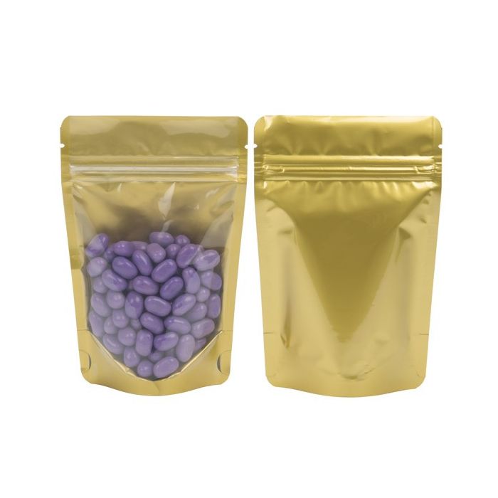 Buste doypack trasparenti/oro 10.2x6x15.2cm | 57 grammi (100 pezzi) [ZBGGC2]