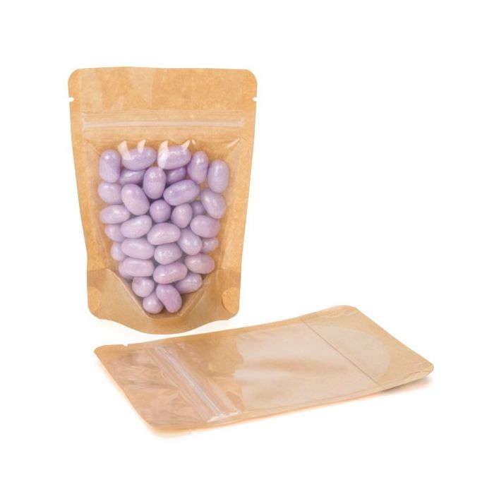 Buste doypack trasparenti/Kraft 12x7.5x18.5cm | 114 grammi (100 pezzi) [ZBGKC46]