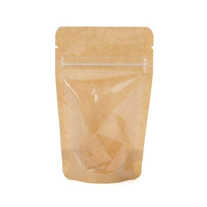 Buste doypack trasparenti/Kraft 12x7.5x18.5cm | 114 grammi (100 pezzi) [ZBGKC46]