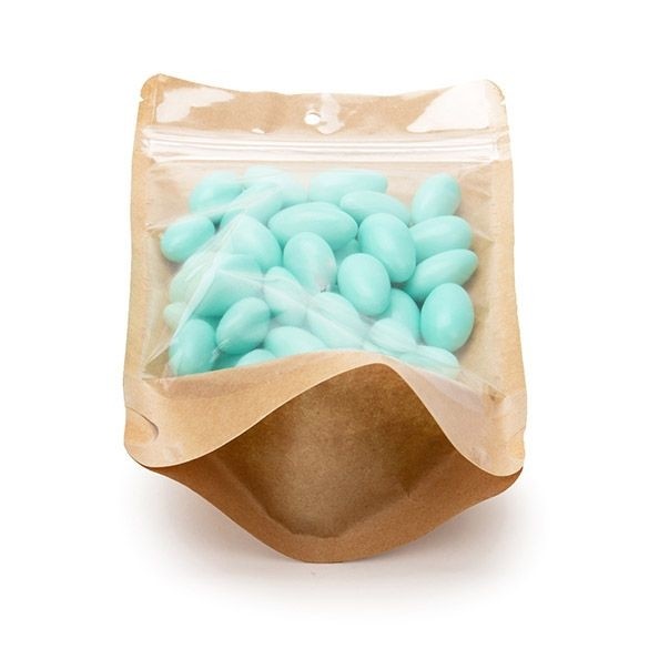 Buste doypack trasparenti/Kraft 13x8x20.5cm | 113 grammi con foro rotondo per appendere (100 pezzi) [ZBGKC3H]