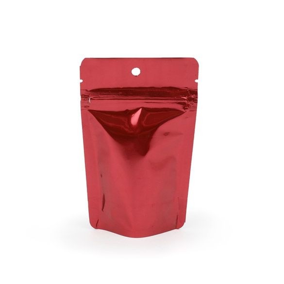 Buste doypack rosse 8x5x13cm | 28 grammi con foro (100 pezzi) [ZBGM1RH]
