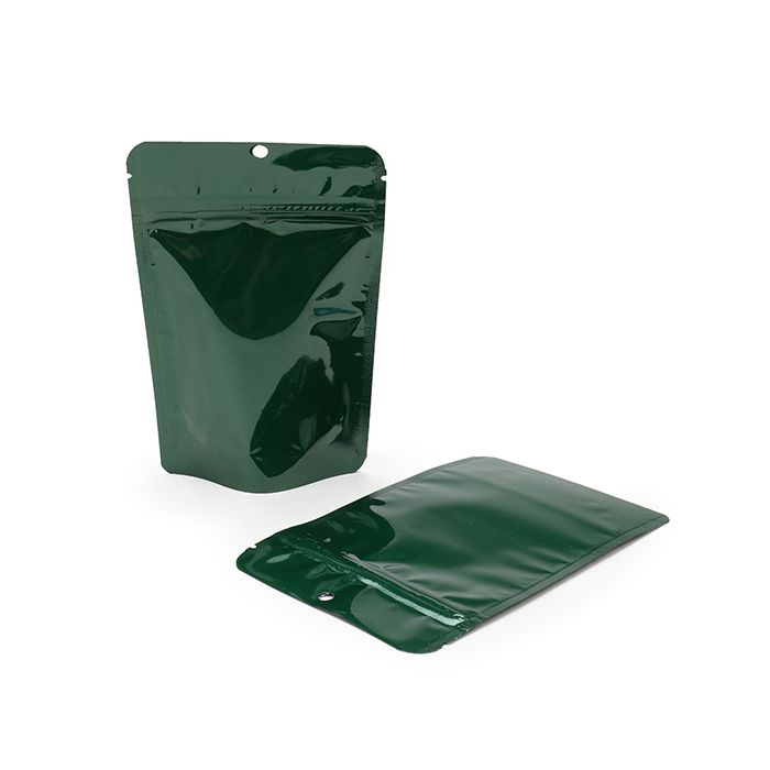 Buste doypack verde metallizzato 10 x 6 x 15 cm con foro (100 Pezzi) [ZBGM2HGH]