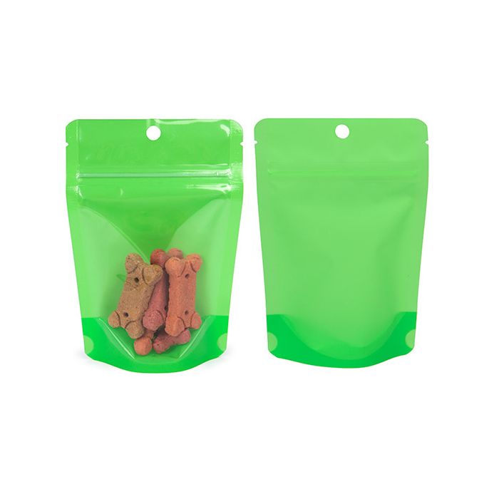 Buste doypack Trasparente/Neon Verde 10,2x6x15,2 cm (100 pz) [ZBGN2GR]
