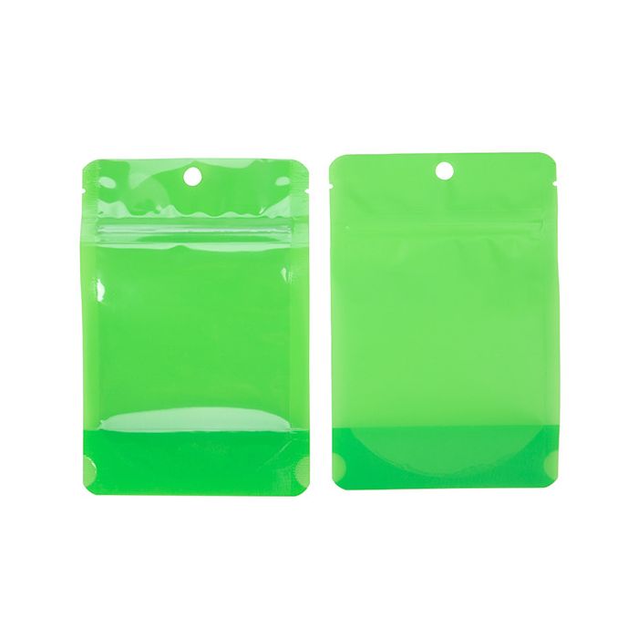Buste doypack Trasparente/Neon Verde 10,2x6x15,2 cm (100 pz) [ZBGN2GR]