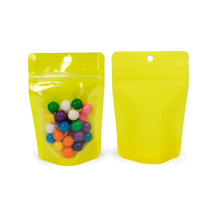 Buste doypack Trasparente/Neon Giallo 10,2x6x15,2 cm (100 pz) [ZBGN2YW]
