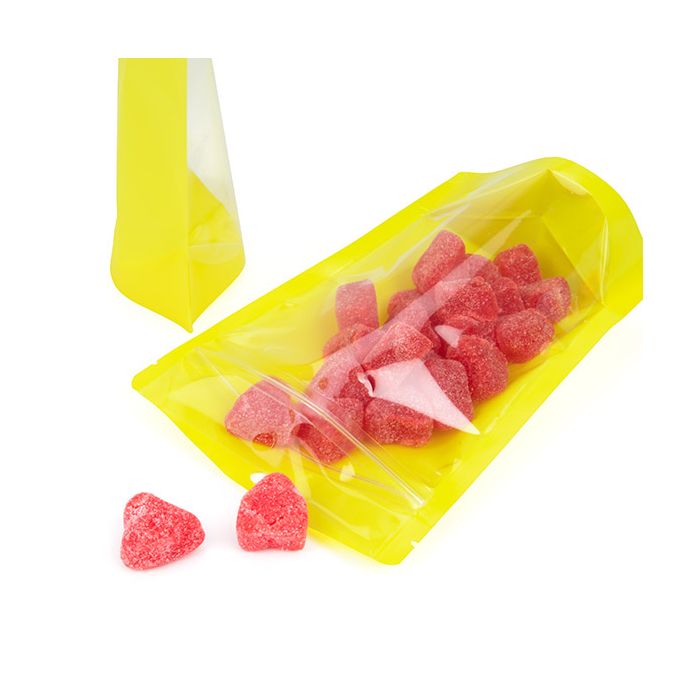 Buste doypack Trasparente/Neon Giallo 13x7,9x20,6 cm (100 pz) [ZBGN3YW]
