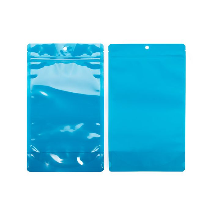 Buste doypack Trasparente/blu neon 17,2x8,9x28,6 cm (100 pz) [ZBGN4BL]