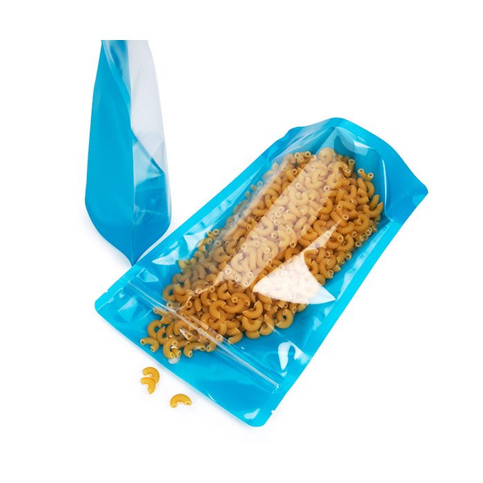 Buste doypack Trasparente/blu neon 14,9x8,9x23,2 cm (100 pz) [ZBGN7BL]