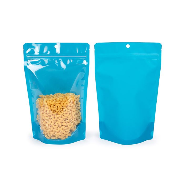 Buste doypack Trasparente/blu neon 14,9x8,9x23,2 cm (100 pz) [ZBGN7BL]