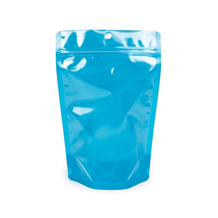 Buste doypack Trasparente/blu neon 14,9x8,9x23,2 cm (100 pz) [ZBGN7BL]