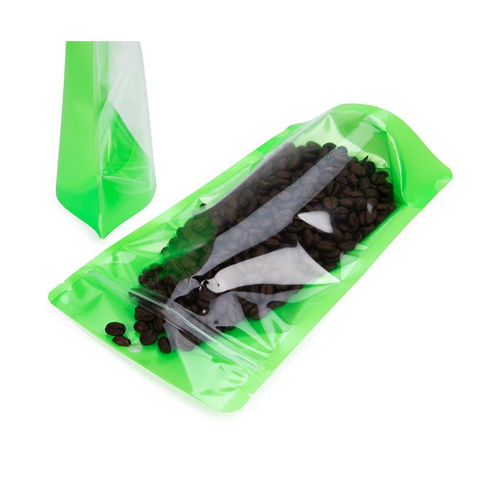 Buste doypack Trasparente/Neon Verde 14,9x8,9x23,2 cm (100 pz) [ZBGN7GR]