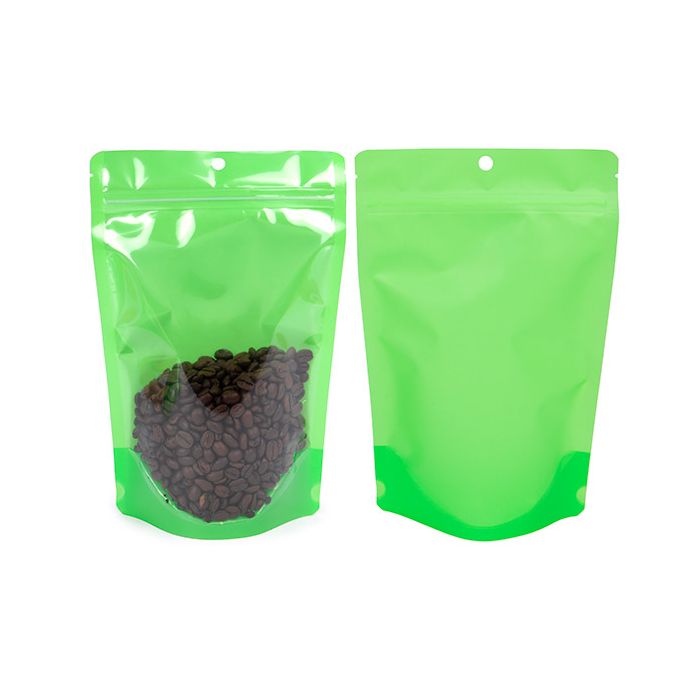 Buste doypack Trasparente/Neon Verde 14,9x8,9x23,2 cm (100 pz) [ZBGN7GR]