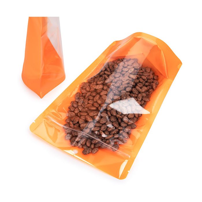 Buste doypack Trasparente/Neon Arancione 14,9x8,9x23,2 cm (100 pz) [ZBGN7OR]