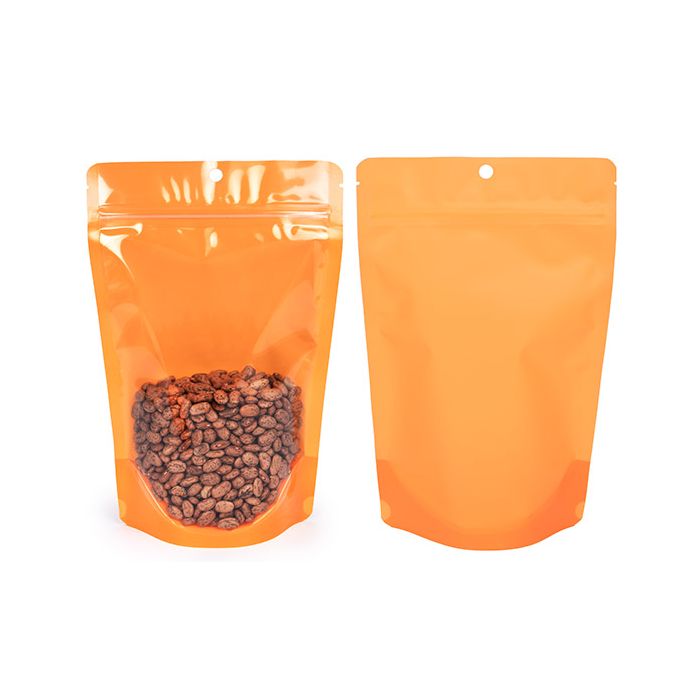 Buste doypack Trasparente/Neon Arancione 14,9x8,9x23,2 cm (100 pz) [ZBGN7OR]