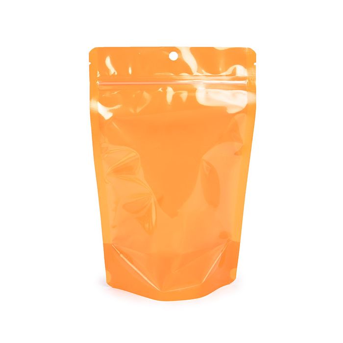 Buste doypack Trasparente/Neon Arancione 14,9x8,9x23,2 cm (100 pz) [ZBGN7OR]