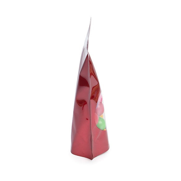 Buste doypack rosse con finestra ovale 13x7x20.5cm | 113 grammi (100 pezzi) [ZBGO3R]