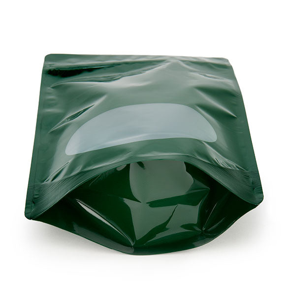 Buste doypack verdi con finestra ovale 17x9x28.5cm | 340 grammi (100 pezzi) [ZBGO4HG]