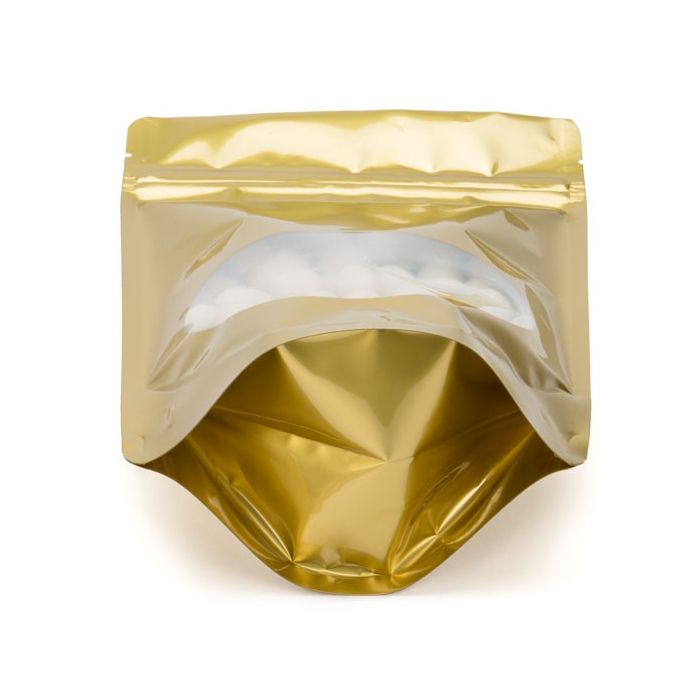 Buste doypack color oro con finestra ovale 15x9x23.2cm | 312 grammi (100 pezzi) [ZBGO7G]