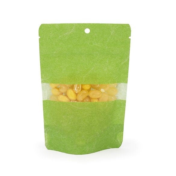 Busta doypack in carta di riso verde 10x6x15cm | 57 grammi con foro (100 pezzi) [ZBGR2GRH]