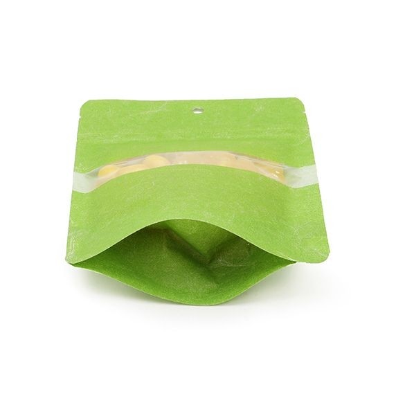 Busta doypack in carta di riso verde 10x6x15cm | 57 grammi con foro (100 pezzi) [ZBGR2GRH]