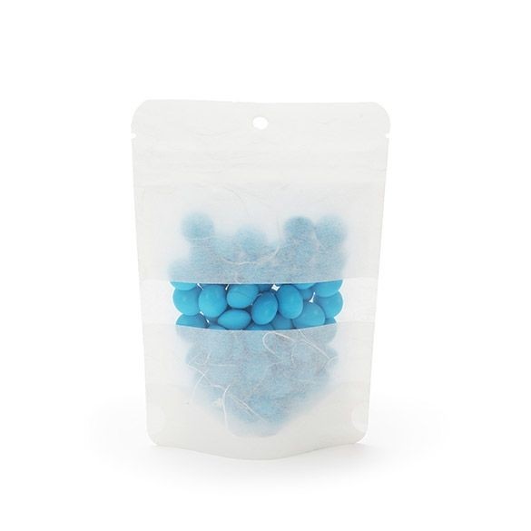 Buste doypack in carta di riso bianche 10.2x6x15.2cm con foro (100 pezzi) [ZBGR2WH]