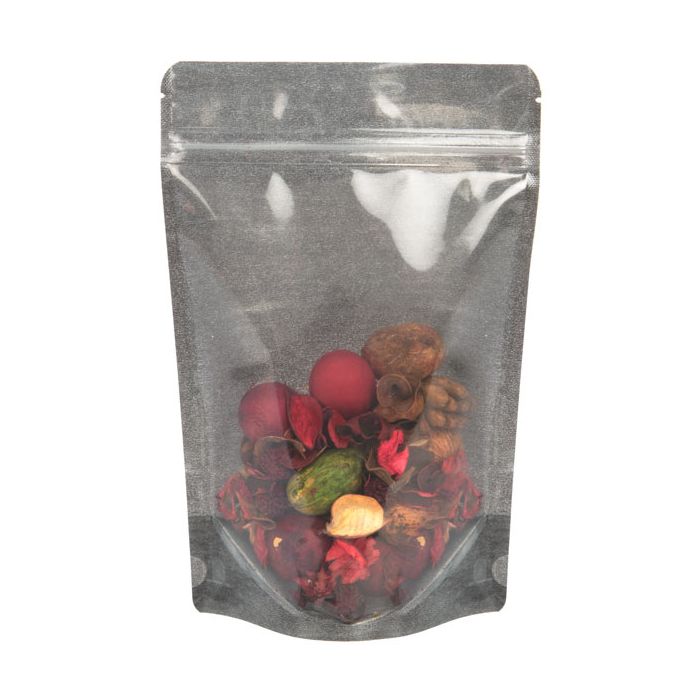 Buste doypack in carta di riso trasparente/nero 14.9x8.9x23.2cm | 312 grammi (100 pezzi) [ZBGR7BC]