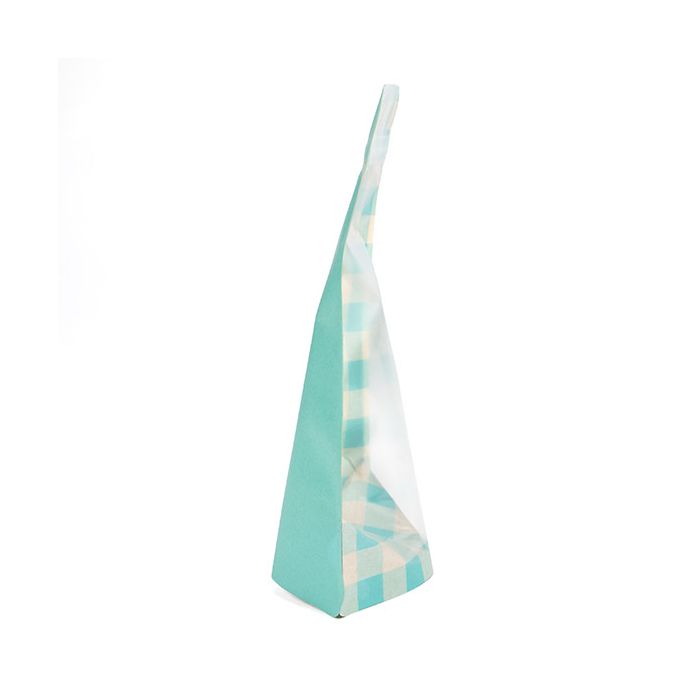 Buste doypack Trasparente/Plaid blu pastello 13x7,9x20,6 cm (25 pezzi) [ZBGSW3BLP]