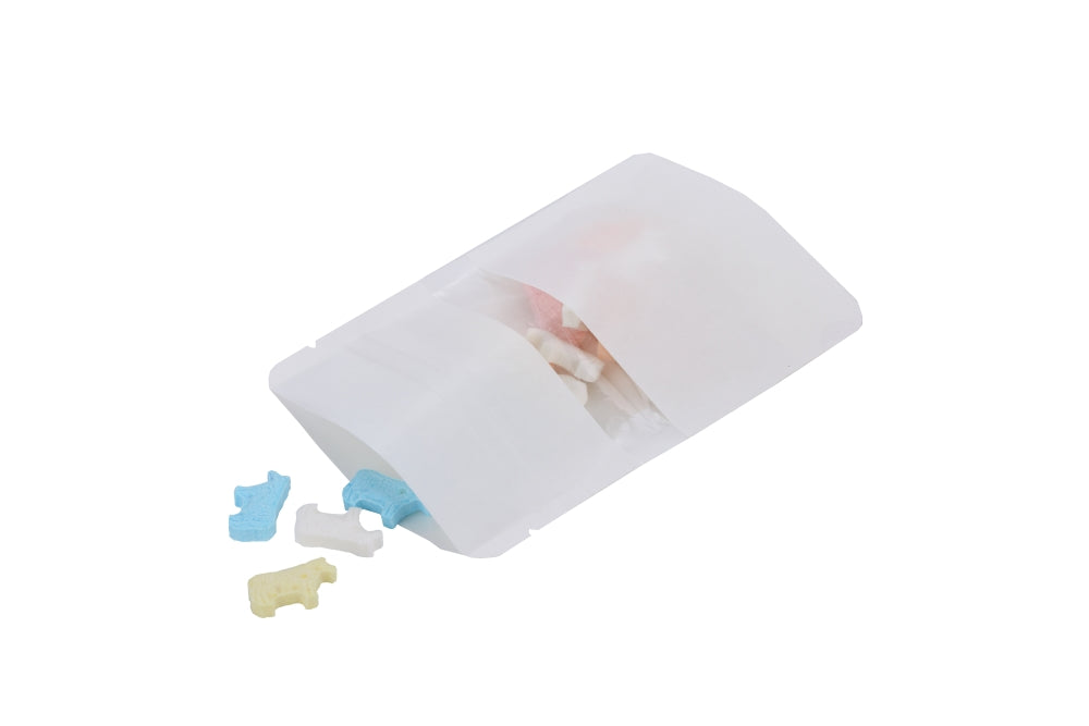 Buste doypack bianco Kraft 8x5x13cm | 28 grammi (100 pezzi) [ZBGW1WK]