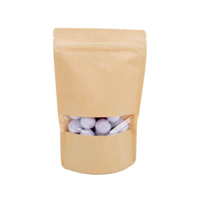 Buste doypack Kraft 15x9x23cm con finestra (100 pezzi) [ZBGW7K]