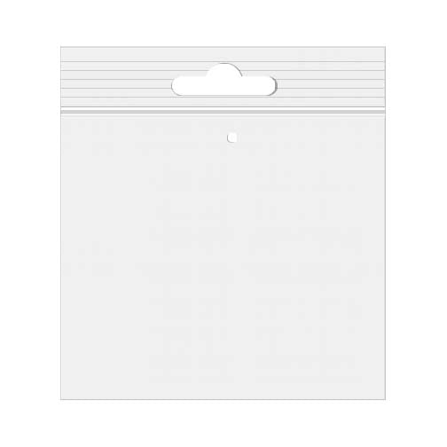 Sacchetto trasparente con chiusura a pressione, foro europeo e foro per l'aerazione 12.5x12.5cm PP 50 microns (100 pezzi) [ZE55V]